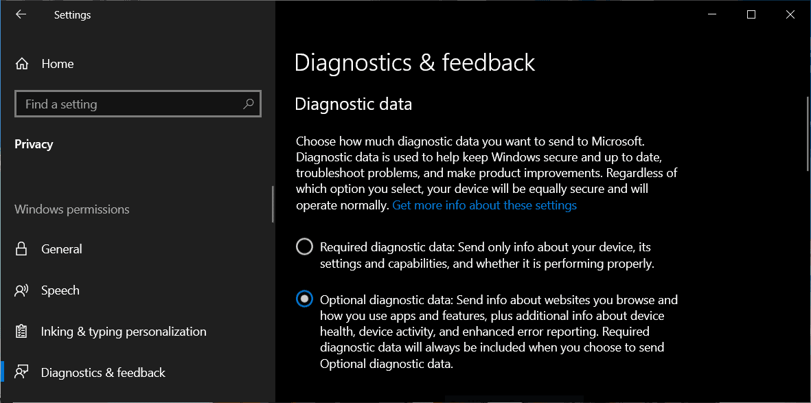 Windows Diagnostic and Feedback
